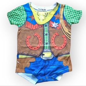 Faux Real 18 Months Baby Cowboy Onsie Bodysuit